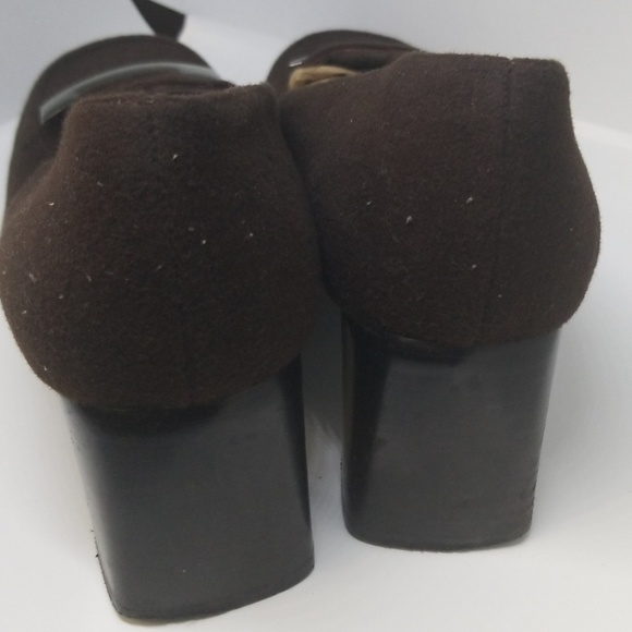 Gucci brown soft suede loafer pumps 8.5 - Picture 5 of 6